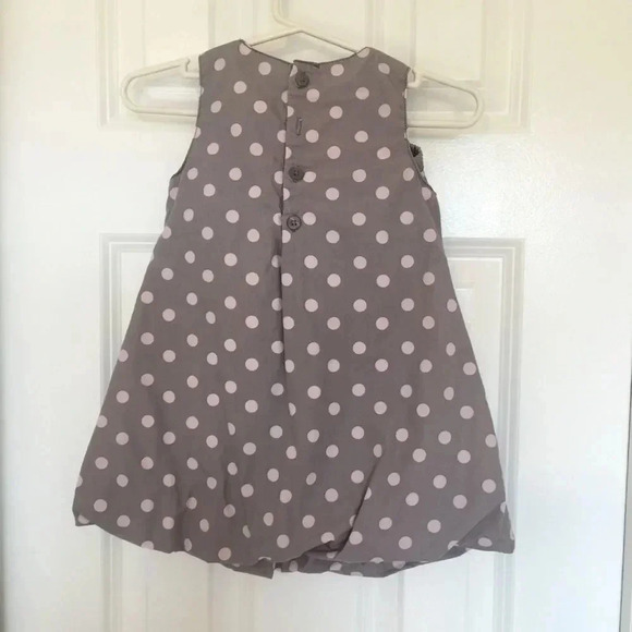 Old navy gray with pink polka dot dress 18-24 months - Picture 3 of 4